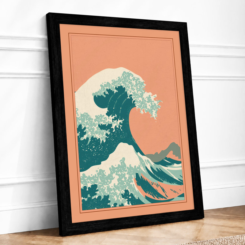 Wave at Dawn Coastal - Framed Print, Black, A3 - 42.0 x 29.7 cm