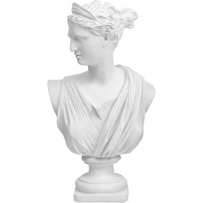 12.5in Diana Greek Roman Bust Statue, Classic Mythology Sculpture for Home Decor