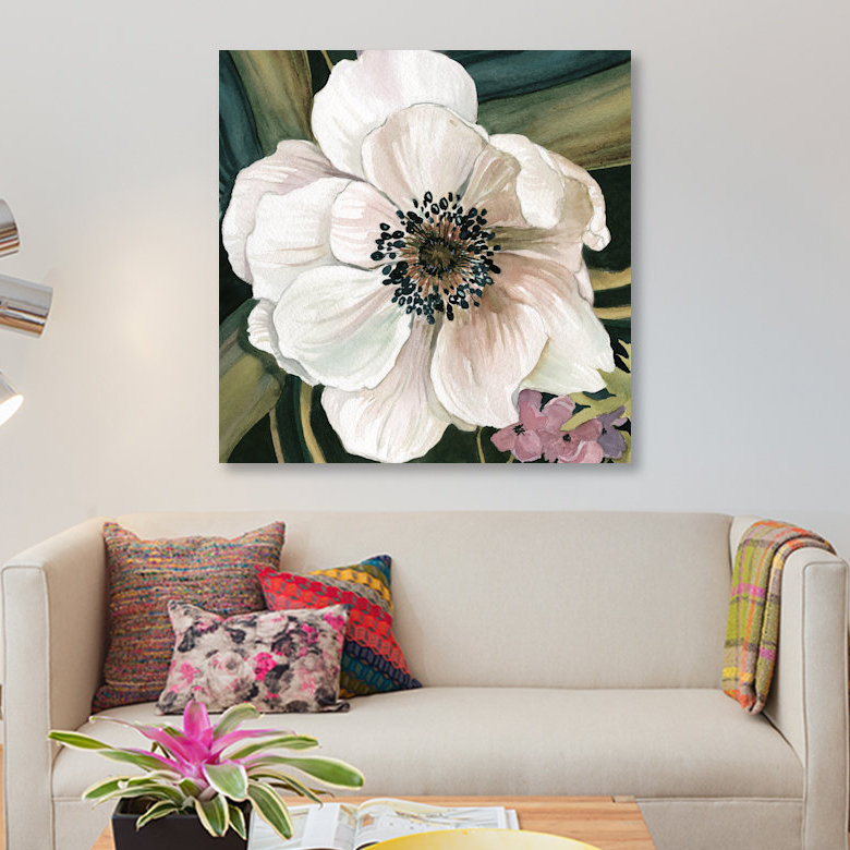 « anemone study iv », reproduction sur toile tendue, H 12 po x l 12 po x P 1,5 po, Toile tendue, Pas de tapis