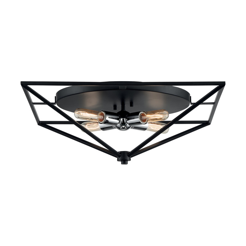 Plafonnier encastré géométrique à 4 lumières Palmerii, H 8 po x l 22 po x P 22 po