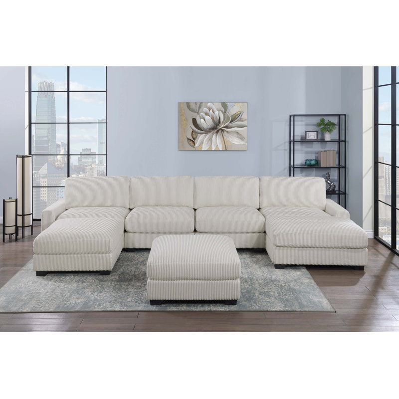 Ensemble modulaire de 6 pièces, Velours côtelé beige