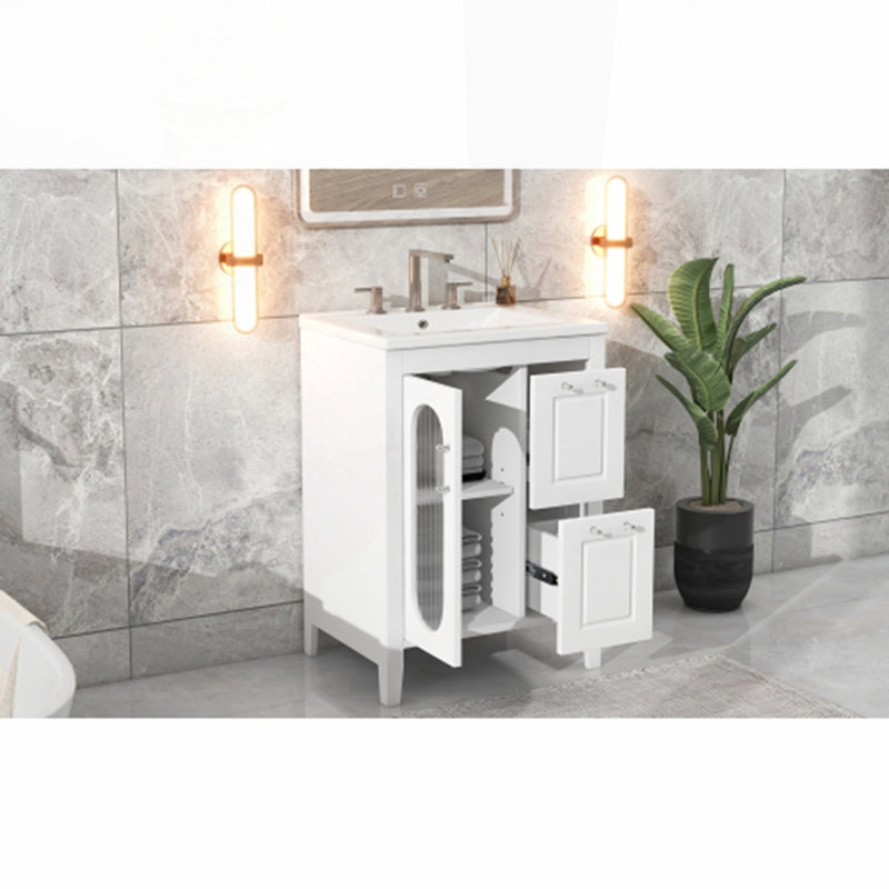 Meuble-lavabo 24 po avec lavabo, Blanc