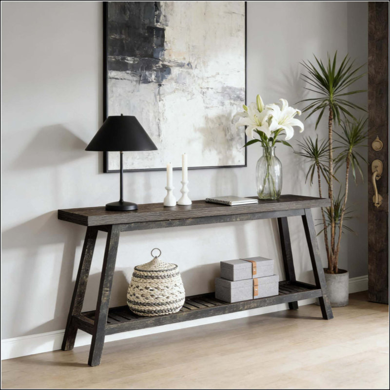 Canapé à 2 niveaux, console, table d'appoint