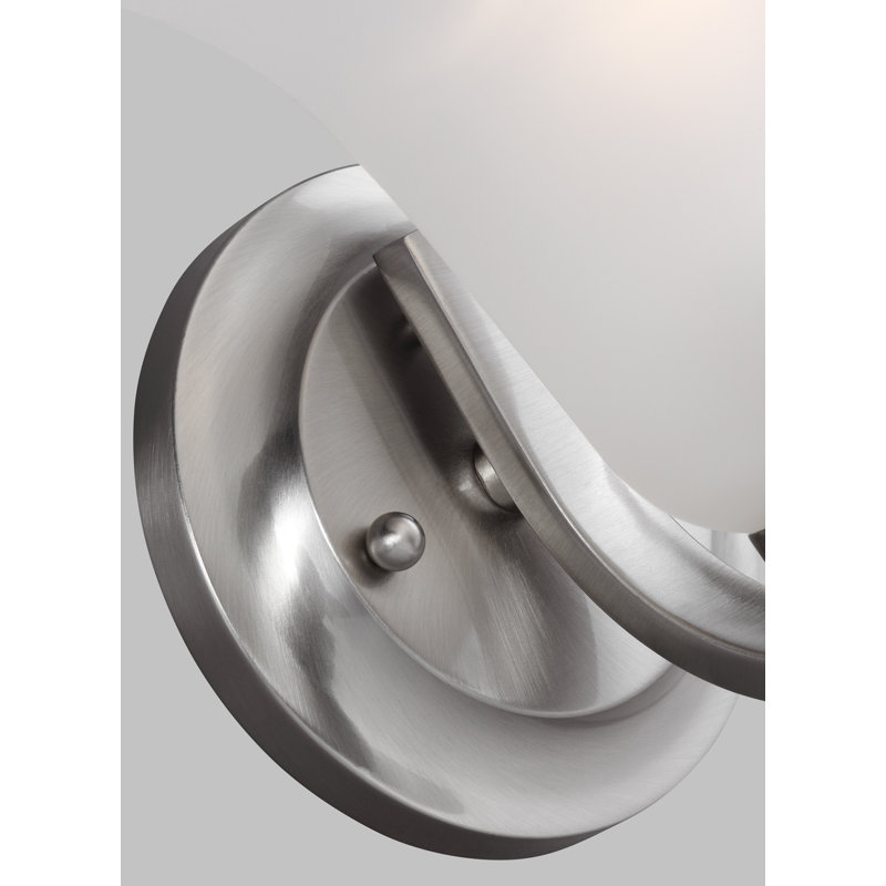 Applique murale / de salle de bain Emmons à une lumière de Génération Éclairage , Nickel brossé, Oui