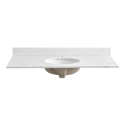 48 Inch Bathroom Vanity Top With Ceramic Sink And Backsplash
