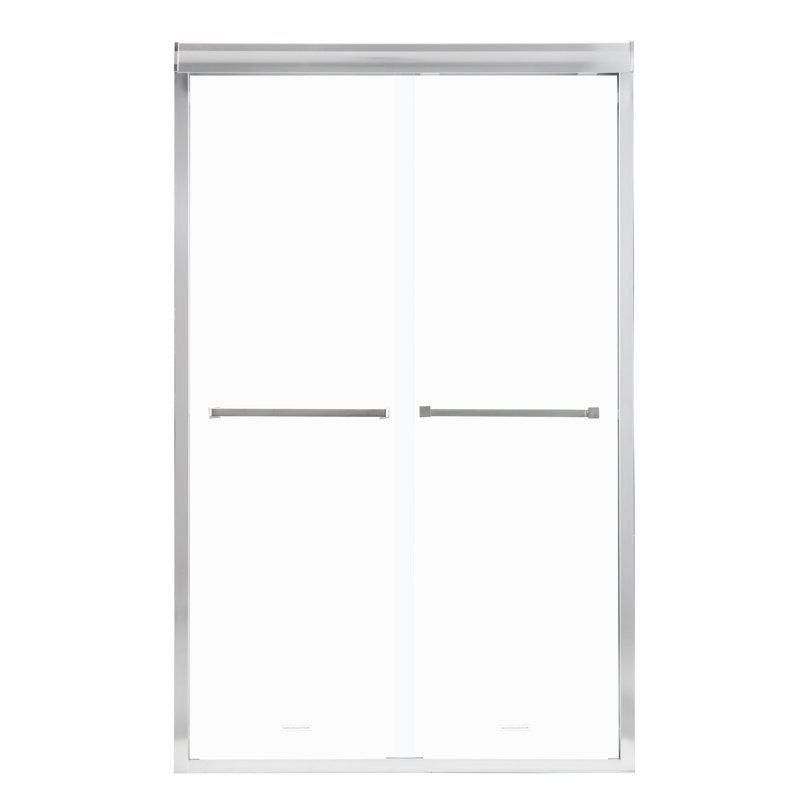 Shower Door 48" W X 76"H Semi-Frameless Bypass Sliding Shower Enclosure, Chrome