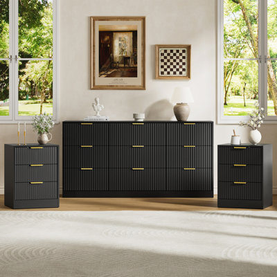 3-Piece 9-Drawer Dresser & 3-Drawer Nightstand Set