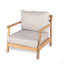Fauteuil club de patio en bois d'acacia avec coussin résistant à l'eau (1 pièce)