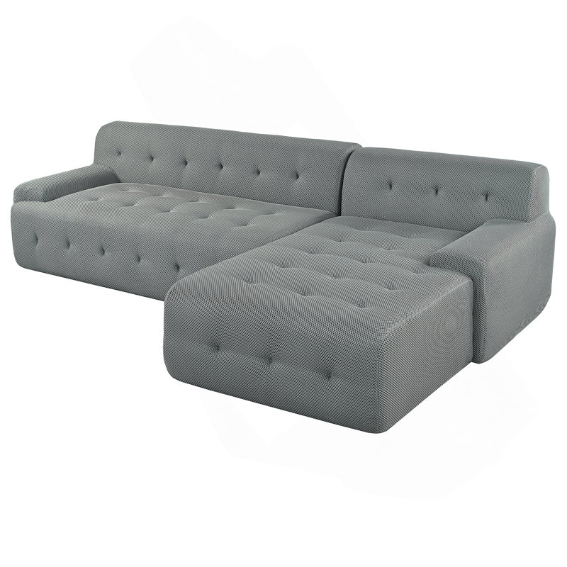 Canapé modulaire moderne en forme de L avec des combinaisons polyvalentes pour divers espaces, Gris