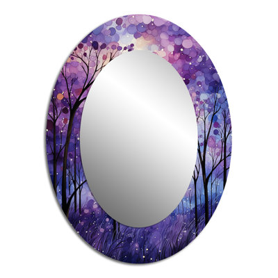 Violet Serenade - Miroir mural ovale moderne mauve