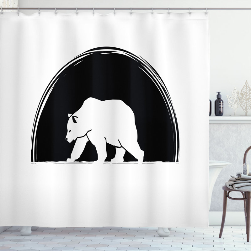 Rideau de douche à marche simple ours, H 69 po x l 70 po