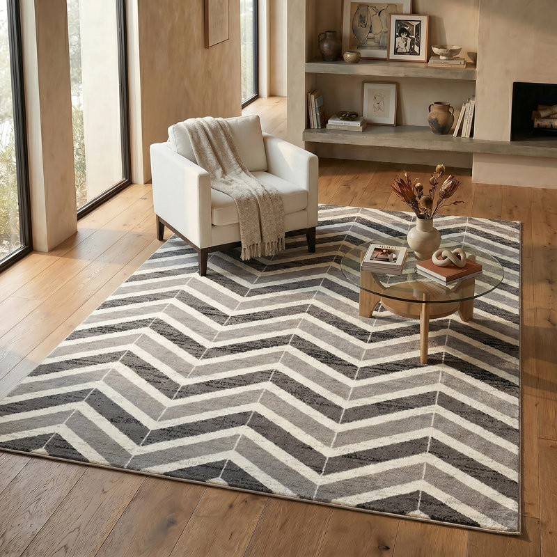 Geometric Indoor Rug, Rectangle 6'6" x 9'4"