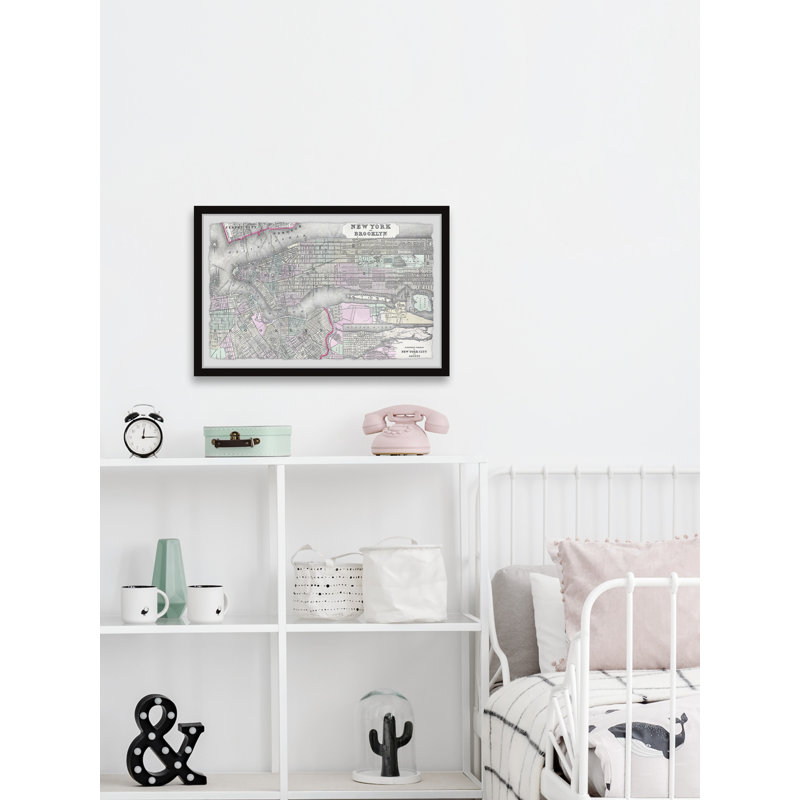 " Brooklyn Map " by Marmont Hill, 30" H x 45" W x 1.5" D