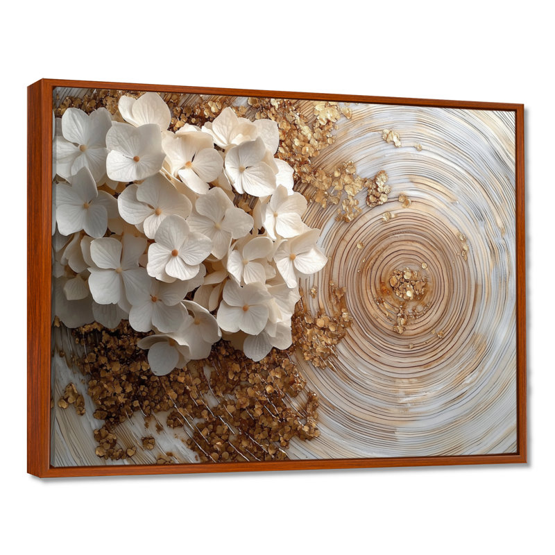 Momina - Floral Wall Art, 12" H x 20" W, Floater Framed Print, Brown