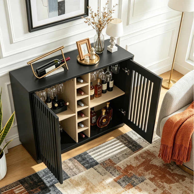 Armoire à boissons évidée Modern, Black