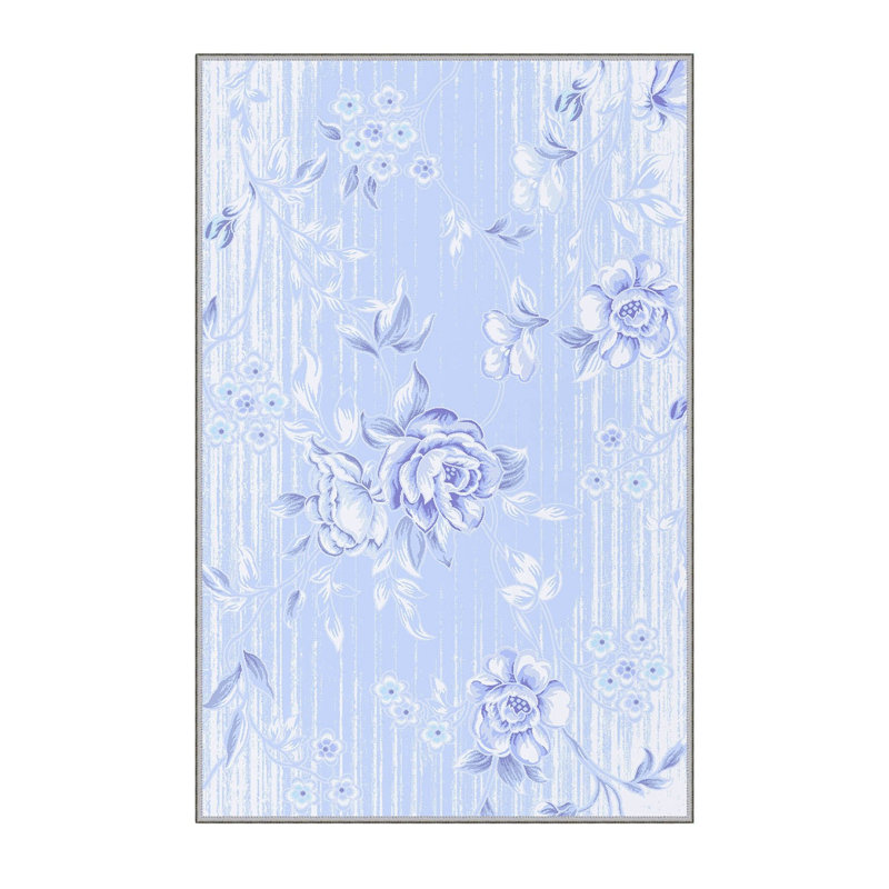 Soft Hall Carpet (2.6 x 4.9 ft), 100% Polyester, 0.3 in Pile Height | Antibacterial, Non-Slip Underside, 650 g/m² | Machine Washable, 3D Digital Print | Perfect for Living Room, Entryway & Bedroom Décor