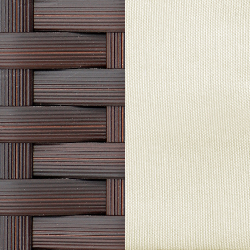 Canapé modulaire sans accoudoirs avec coussin de 4 po, Coussin beige / structure brune, 4 Chairs