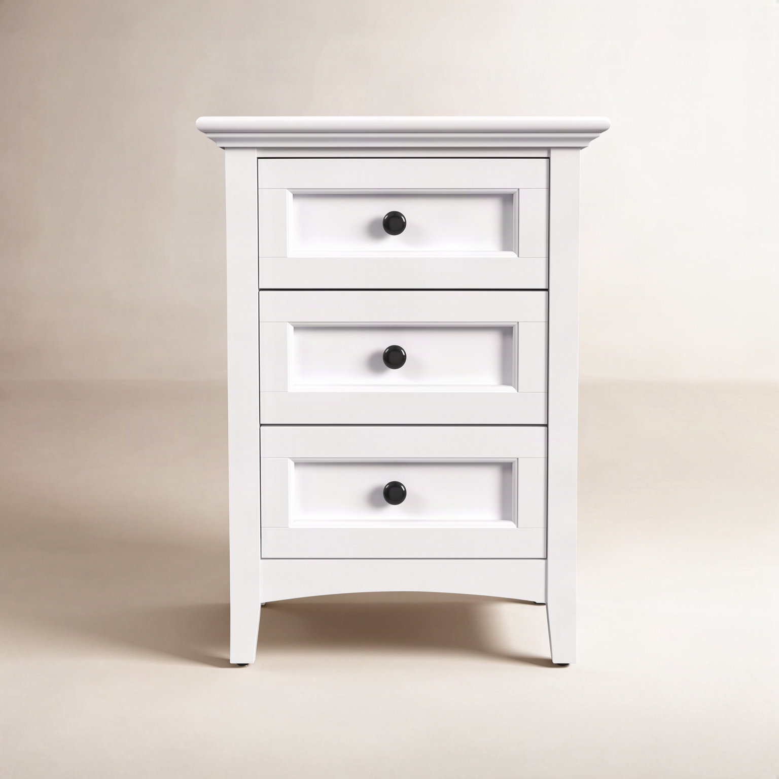 Melusina 3 - Drawer Nightstand, White