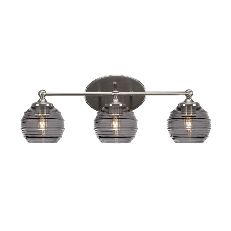 Barre d'éclairage pour salle de bain Aitkens, Nickel brossé, 3