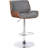 Cecillia Swivel Adjustable Height Barstool in Chrome, Walnut Wood and Faux Leather-50232343