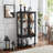 Curio Cabinet Lighted Curio Display Cabinet With Open Storage Space,Solid Wood Legs And Adjustable Shelves, Acrylic Mirrored Back Panel, Tempered Glass Doors,3 Tier And One Open Space(E26 Light Bulb N