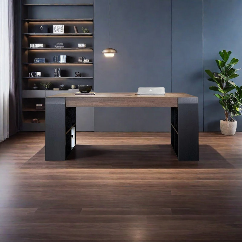 Bureau 4 pieds à tablette ouverte, H 29,53 po x l 55,12 po x P 27,56 po