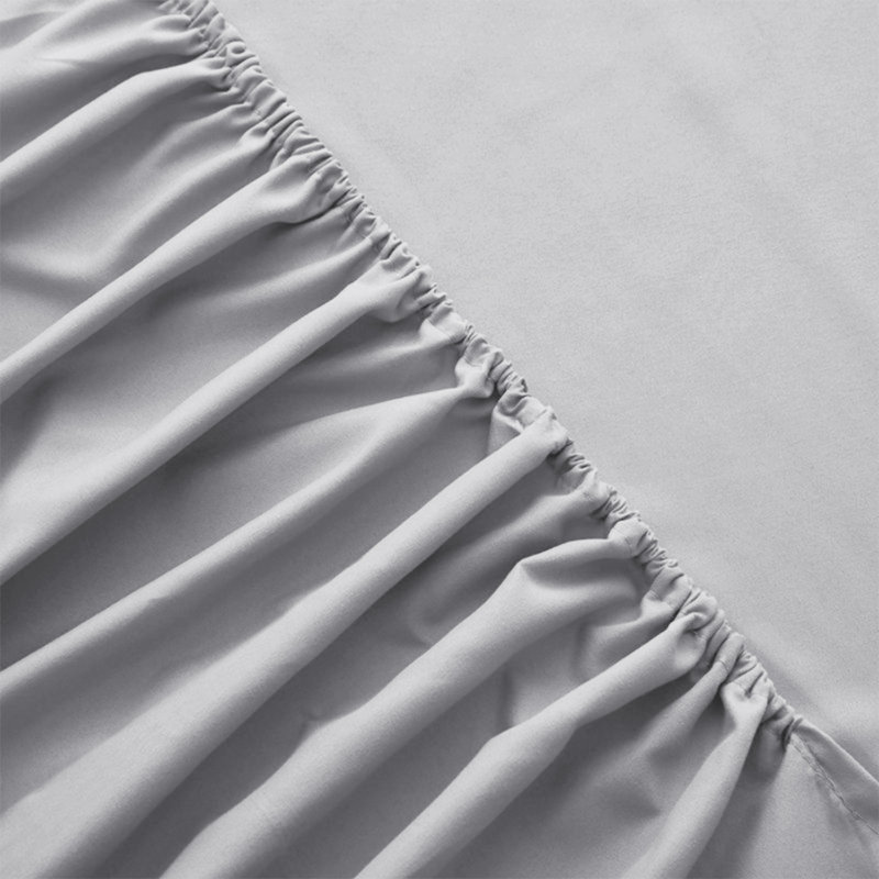 Brushed Microfiber 40cm Deep Fitted Bed Sheet, Silver, Double (4'6)