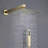 Modern 10" Rectangle Wall Mounted Complete Shower System With Anti-Scald Pressure Balance Valve-129021944
