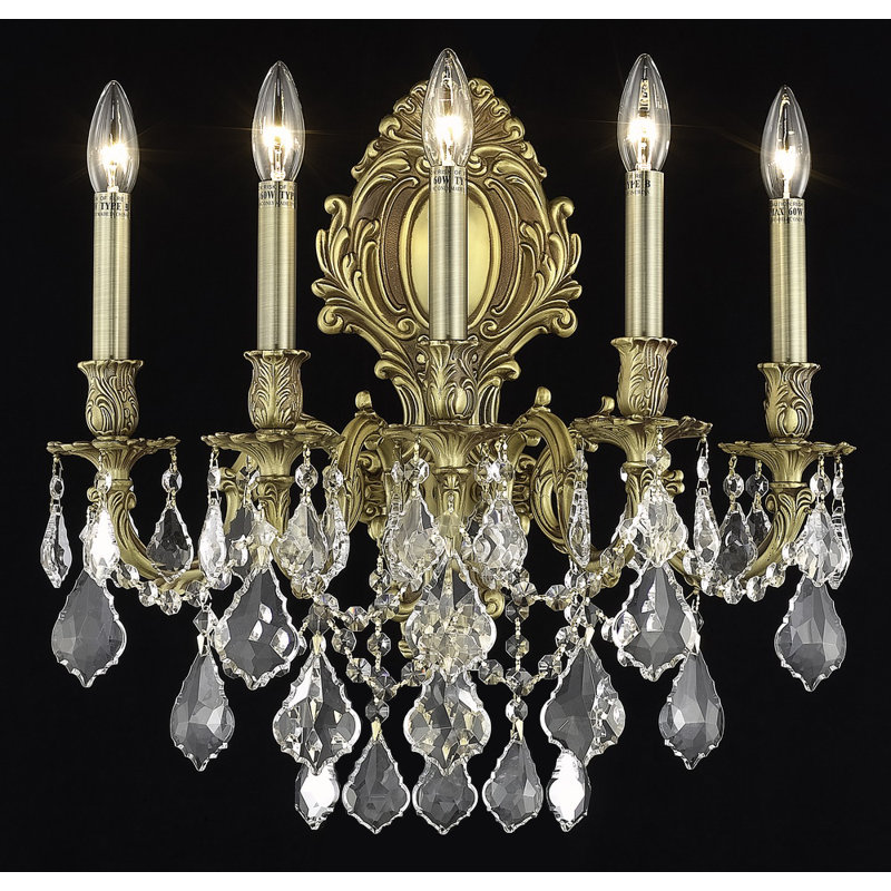 Aadyn Candle Wall Light, Crystal (Clear) / Royal Cut, French Gold
