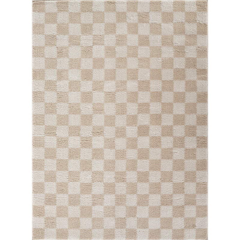 Machine Washable Shaggy Boho Beige Area Rug, Rectangle 160 x 213cm