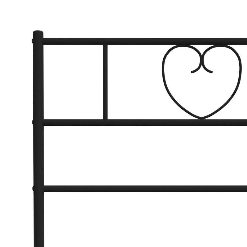 Structure de lit en métal, acier robuste, sans matelas, Noir, Double