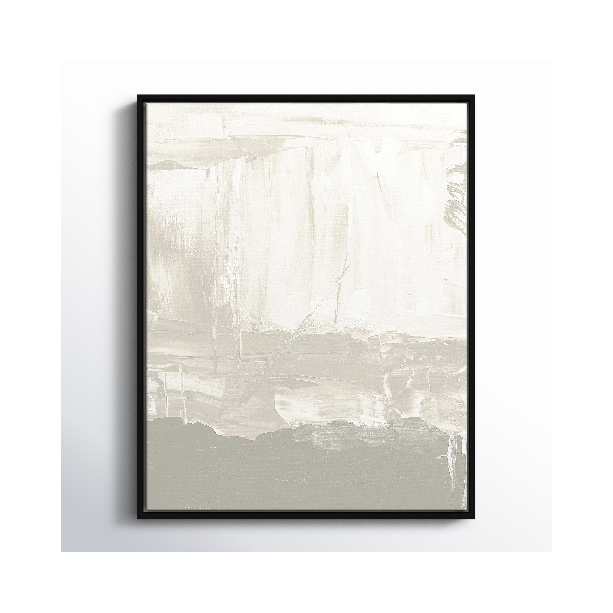 Taupe Abstract - Floater Frame Print on Canvas, Black, 29.5" H x 23.5" W