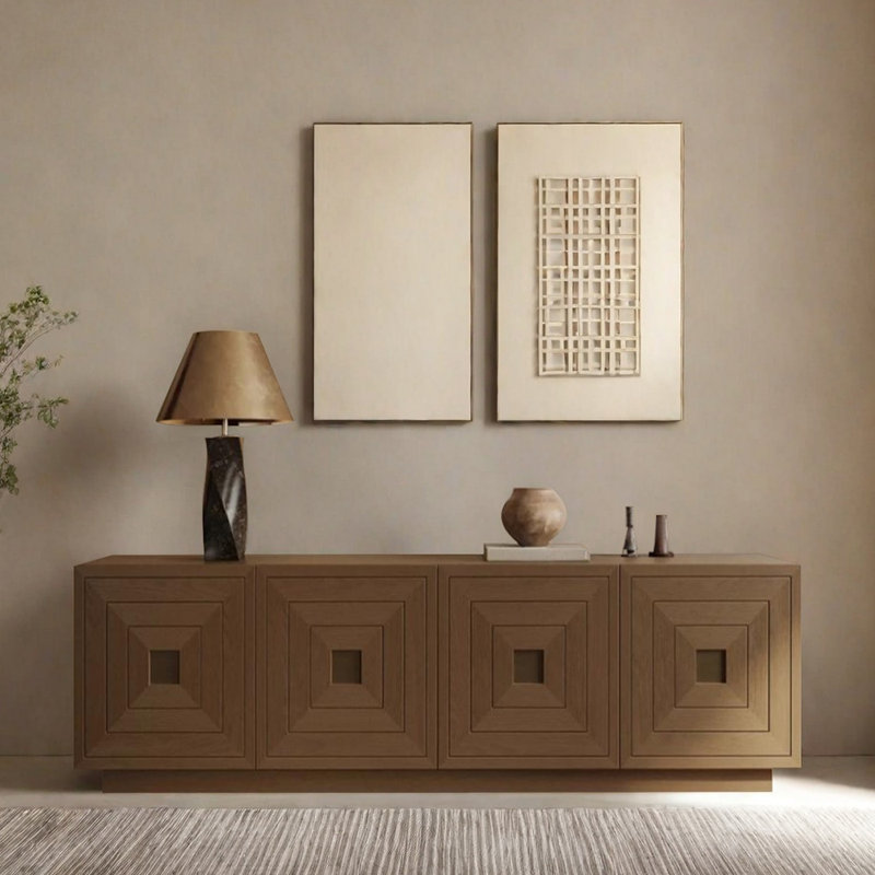 Meuble télé minimaliste, H 21,65 po x L 70,86 po x l 15,74 po