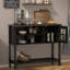 Buffet de 39,4 po de largeur avec porte vitrée et tablette réglable-615839130