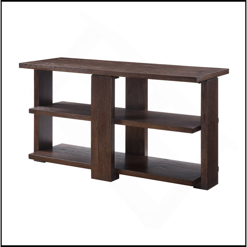 Walnut Sofa Table With 2-Shelf