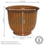 Pot de fleurs d'extérieur rond en métal 14,75 po x 14,75 po x 11,25 po Ralena de Brun - ensemble de 2-199299467-199299470