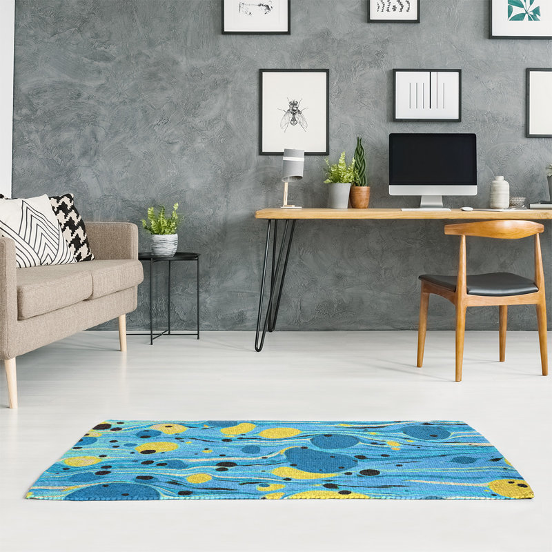 Tapis bleu color tourbillons Mcguigan, Rectangle 2 pi x 3 pi