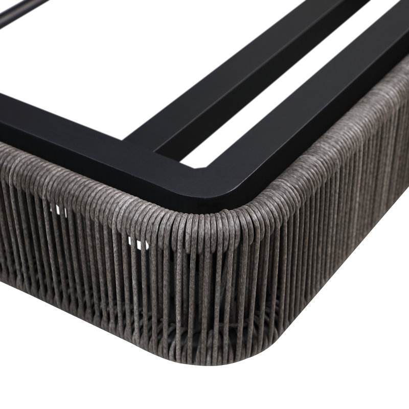 Chaise longue d'extérieur en métal Poveromo, Gris graphite