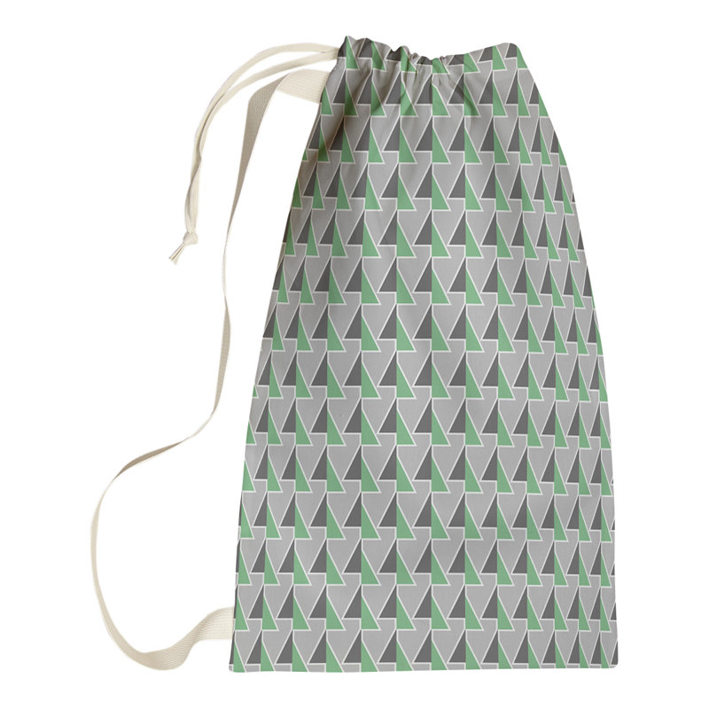 Jordao Fabric Laundry Bag with Handles, 36" H x 28" W x 1.5" D, Green