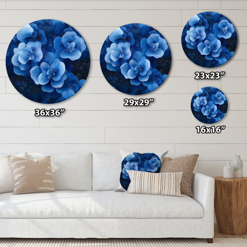 Bleu et blanc, hortensia, H 36 po x l 36 po