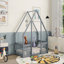 Structure de lit simple en bois avec clôture et garde-corps-1283505532-1283505535