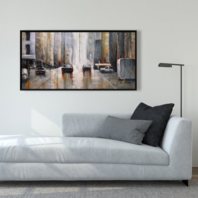 Cars In The Morning Rain Print On Canvas