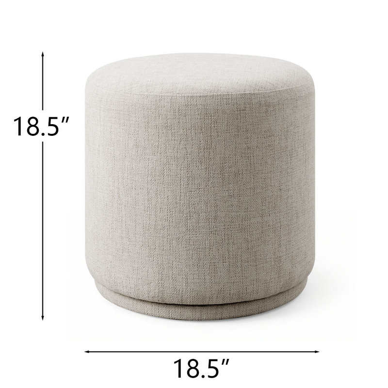 18.5" Round Swivel Vanity Stool, Oatmeal