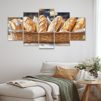 French Cafe Baguette Boulangerie I - ensemble d'art mural café français
