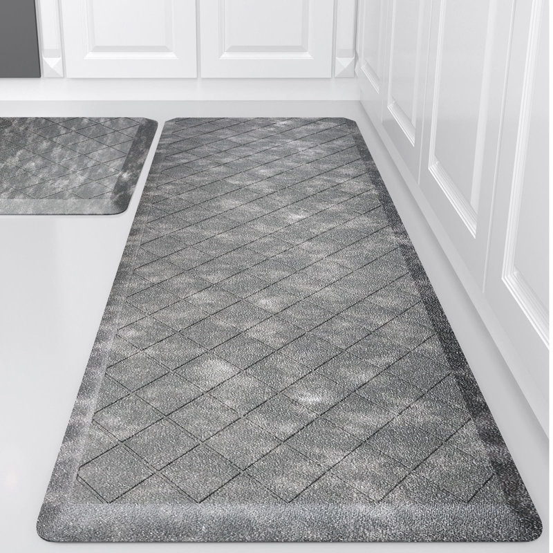 Tapis de cuisine 2 pièces, tapis de cuisine anti-fatigue, Gris
