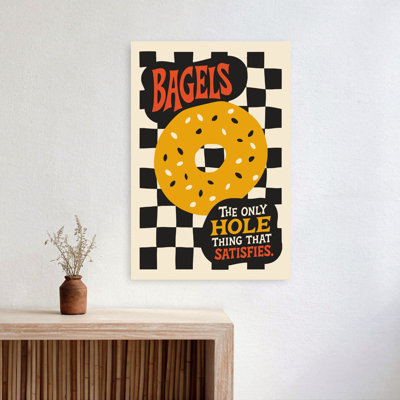 «Retro Bagel Quote Playful Retro», reproduction d'art murale