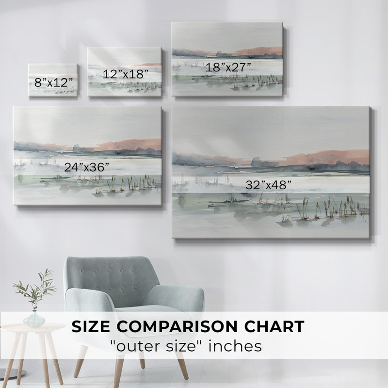 Marsh Cattails II-Gallery Wrapped Canvas, 8" H x 12" W