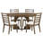 Hervey 5-Piece Retro Rustic Functional Dining Set Unique Geometric Design,Round Table Top with Leaf,dinning table set-1874598577-1874598583