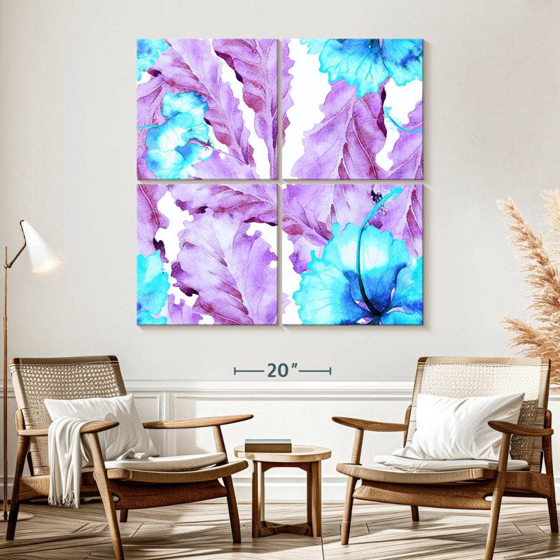 Hibiscus mauve et bleu Kerner, H 57 po x l 57 po