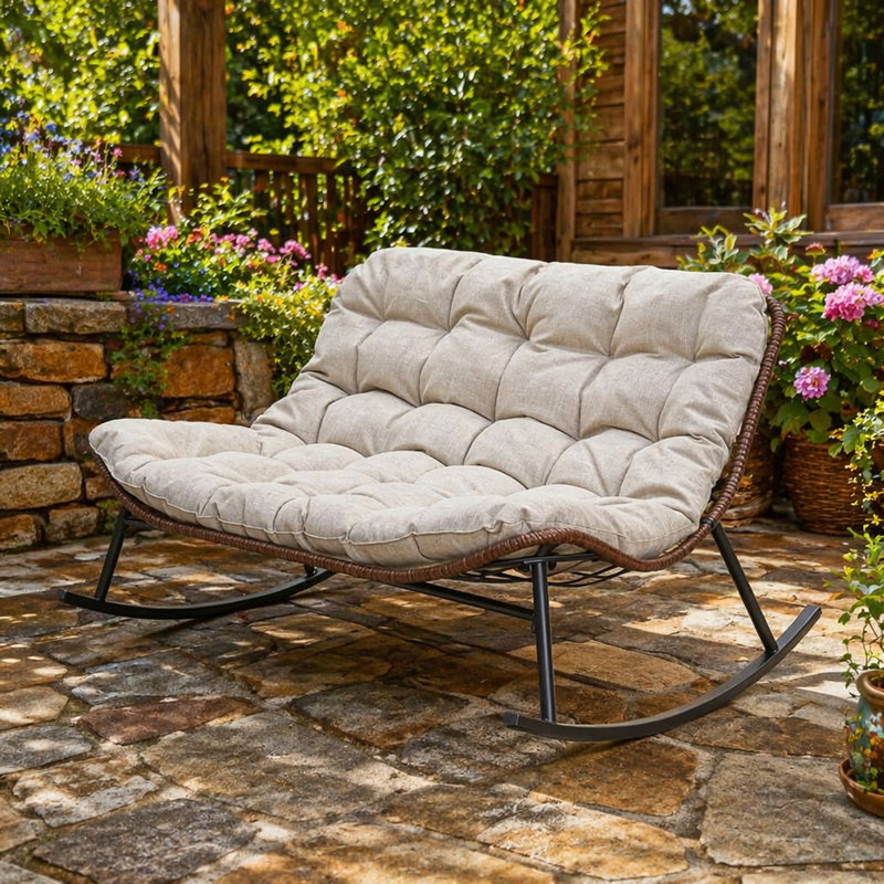 Fauteuil à bascule double Papasan